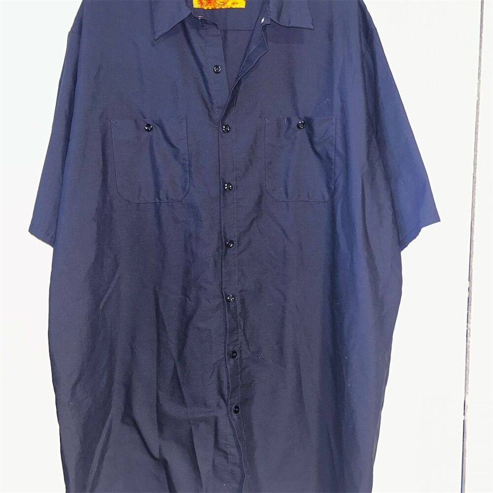 Red Kap Men's 3XL Navy Blue Short Sleeve Button-Up Work Shirt